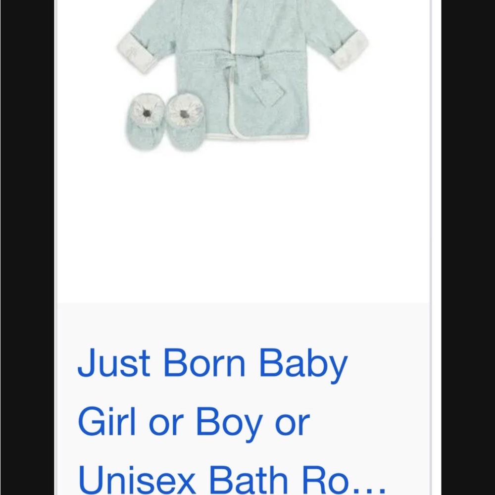 Unisex Baby Bath Robe and Slippers Set - Light Blue